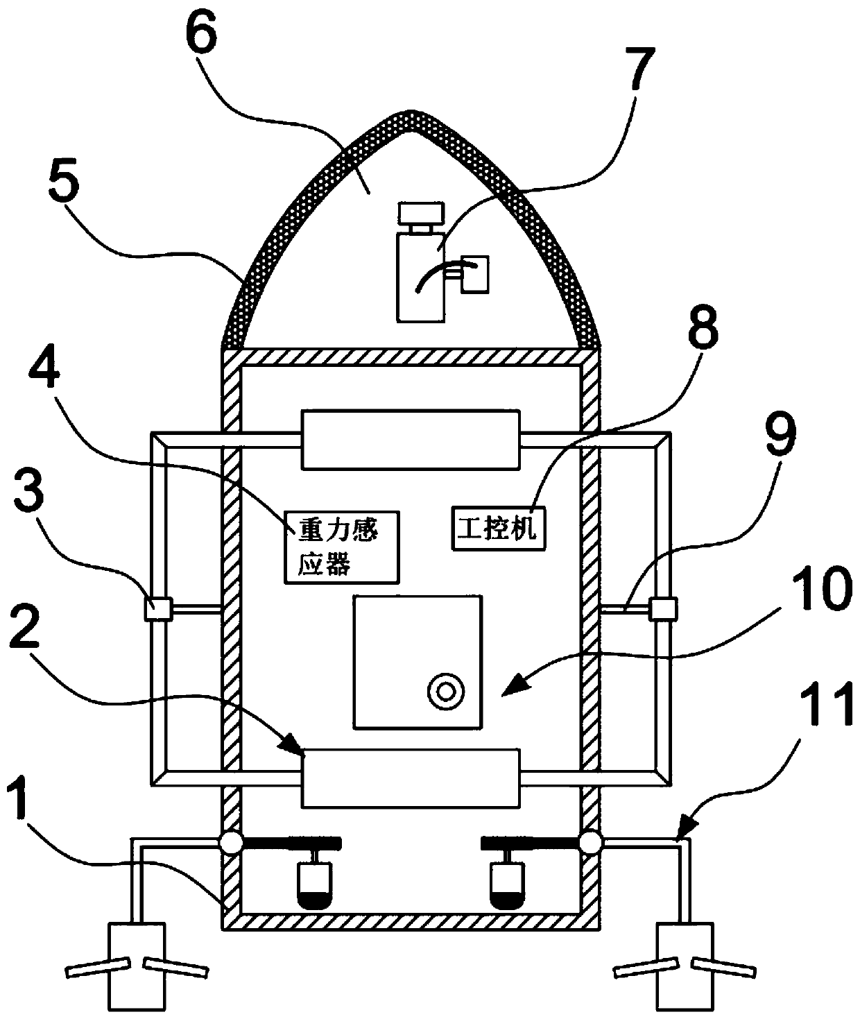 Submersible unmanned monitoring vessel