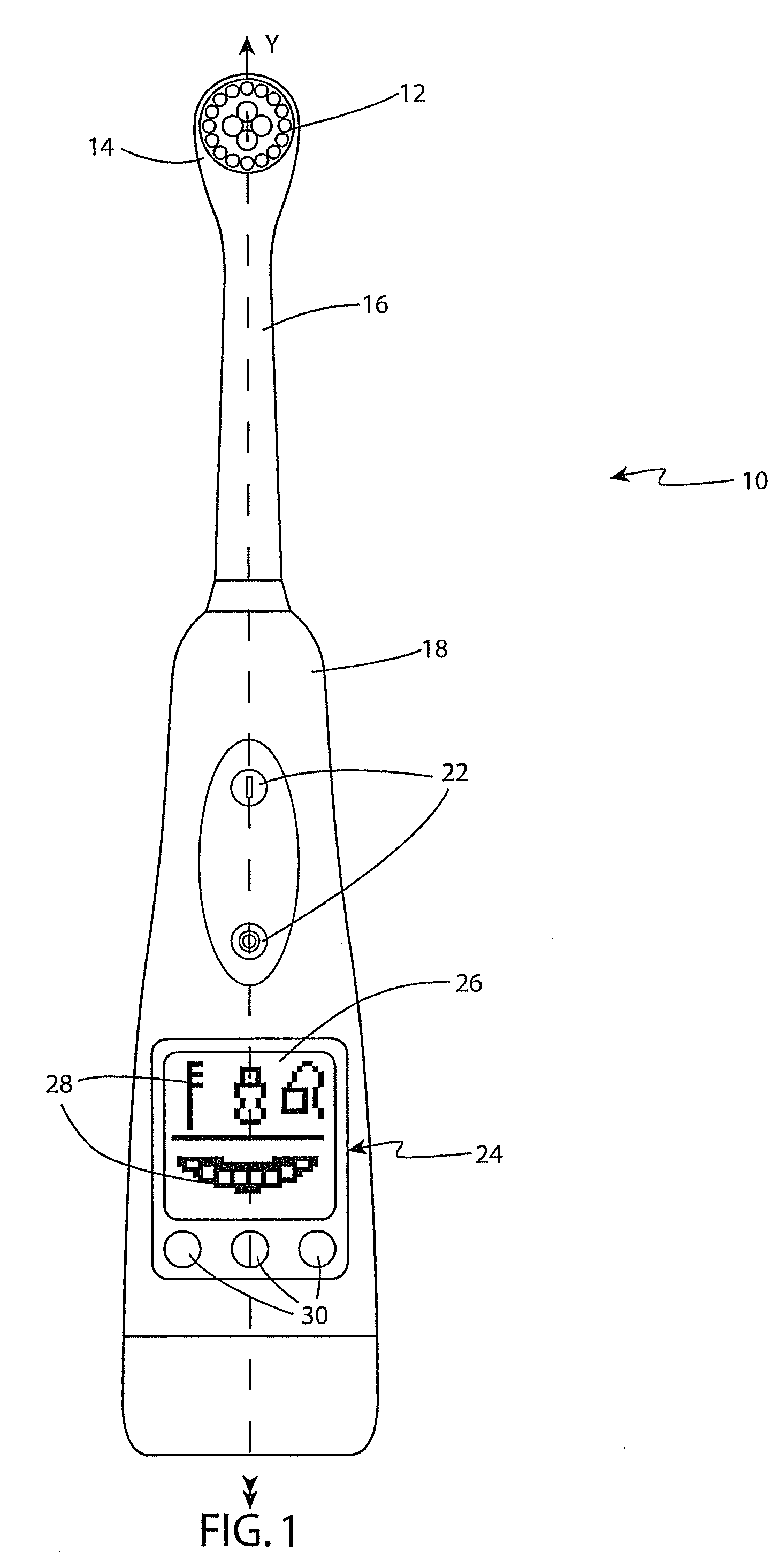 Electronic toothbrush incorporating digital training aid