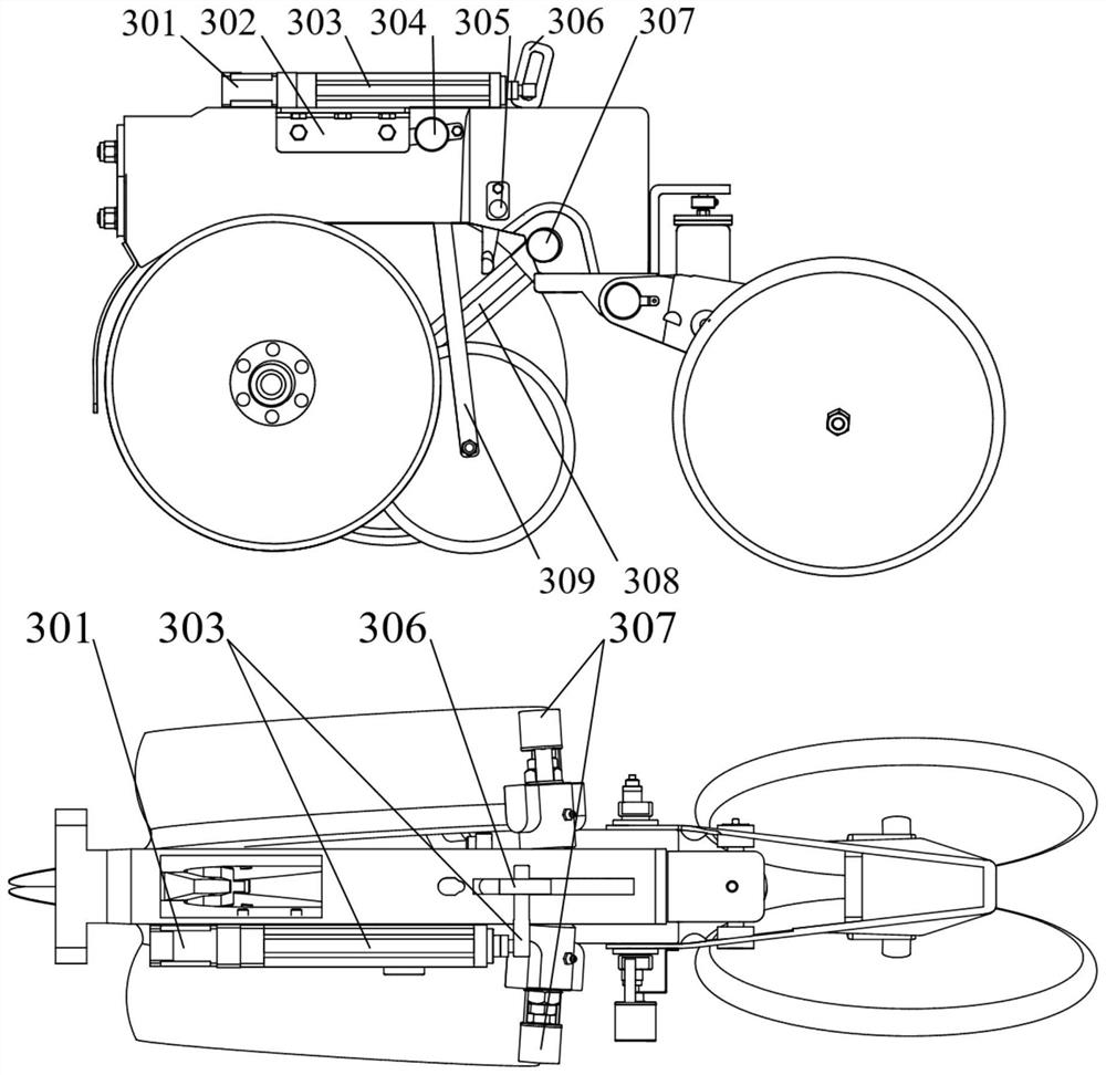 Active sowing depth and compaction force adjusting system of no-tillage planter