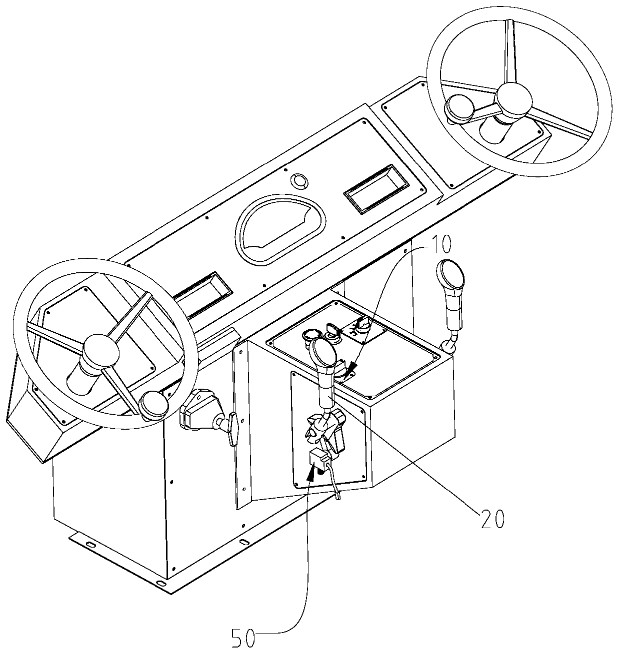 Manipulation device of rubber-tired road roller