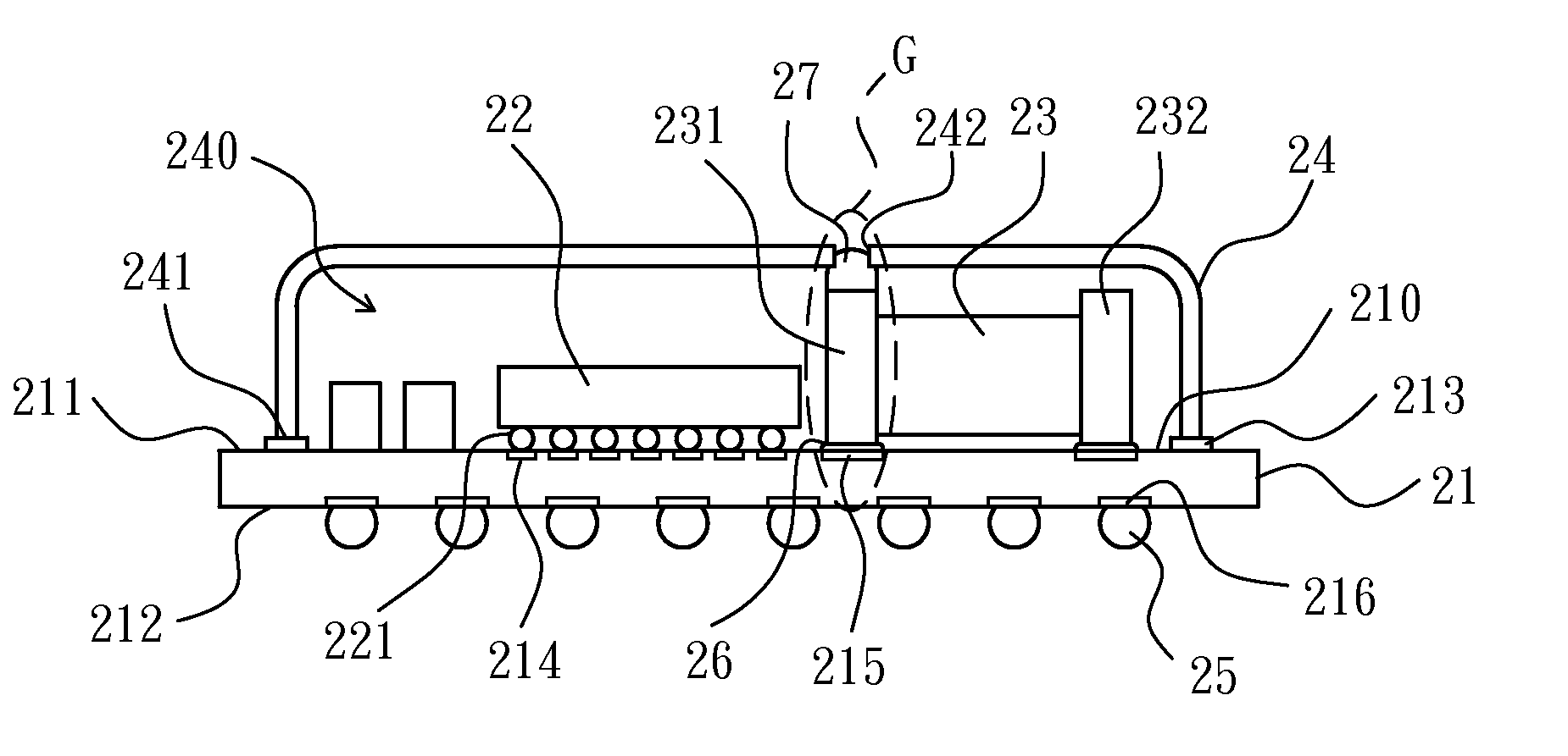 Package structure for wireless communication module