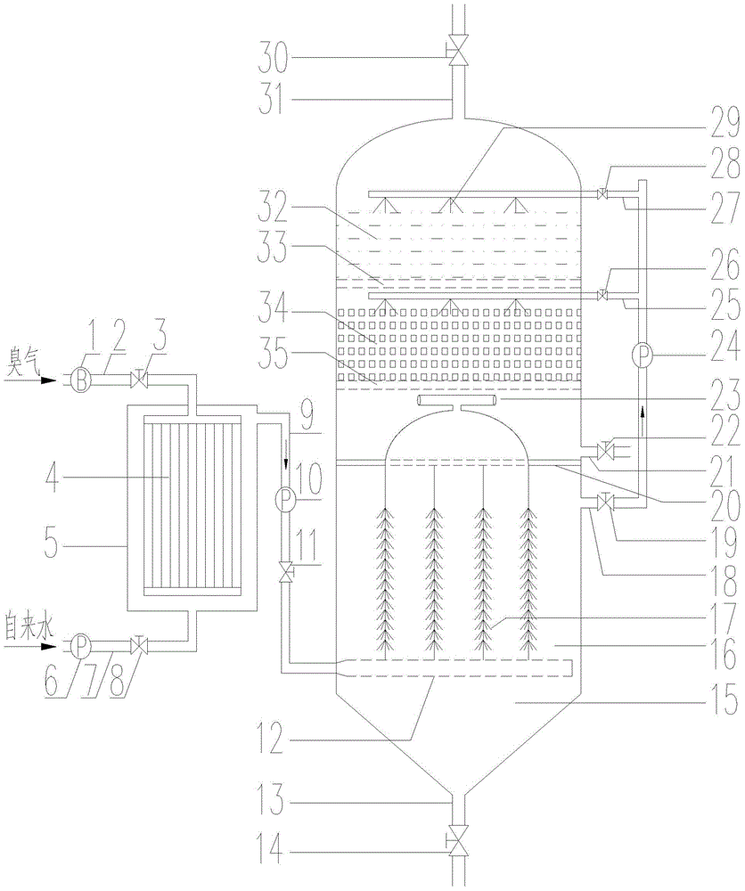 Composite biological deodorizing process and apparatus using bubbleless aeration pretreatment