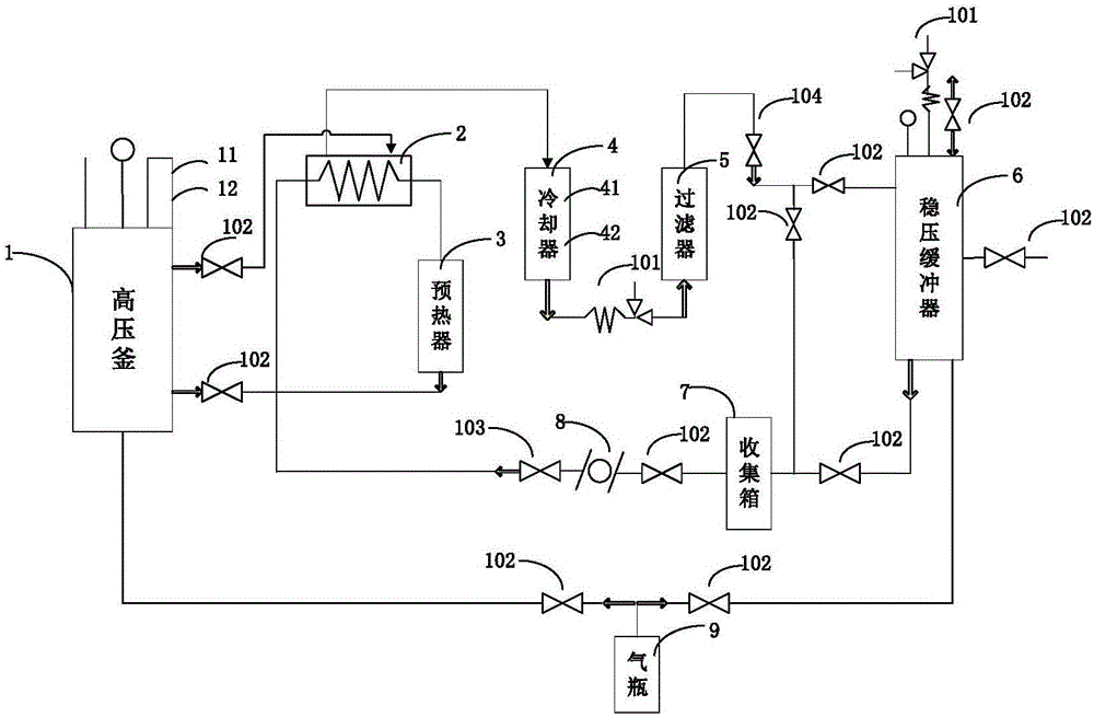 A simulation test device for the concentration and return of impurities in steam generators of nuclear power plants