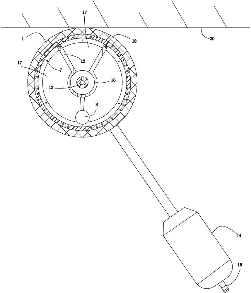 Directionally feeding type ceiling paint roller brush