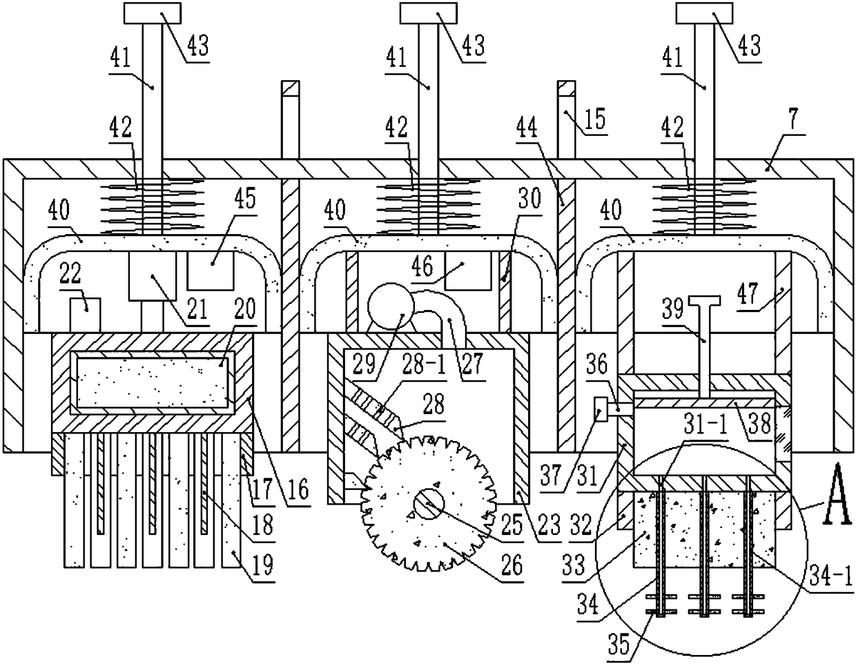 Protective screening cleaning device for engineering construction