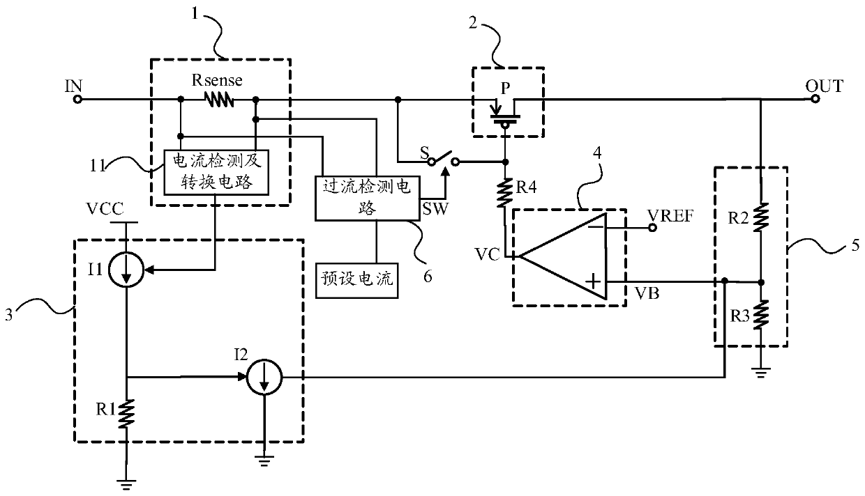 A current limiting switch circuit and switching power supply device