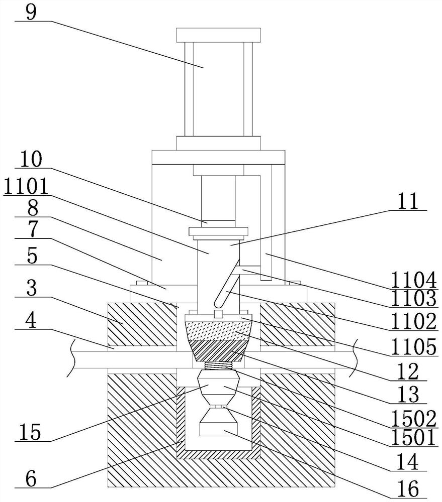 Film punching device for medicine production packaging bags