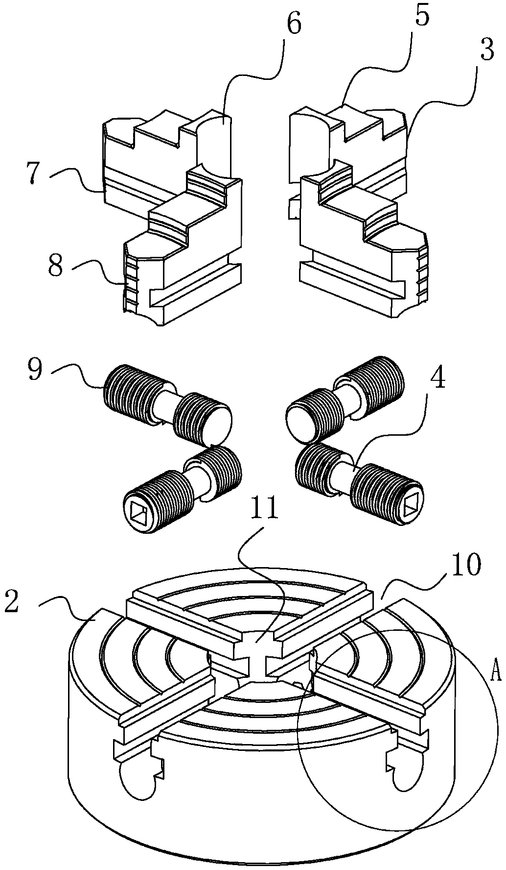 Clamping device for pedestal supporting column of hydraulic punching machine