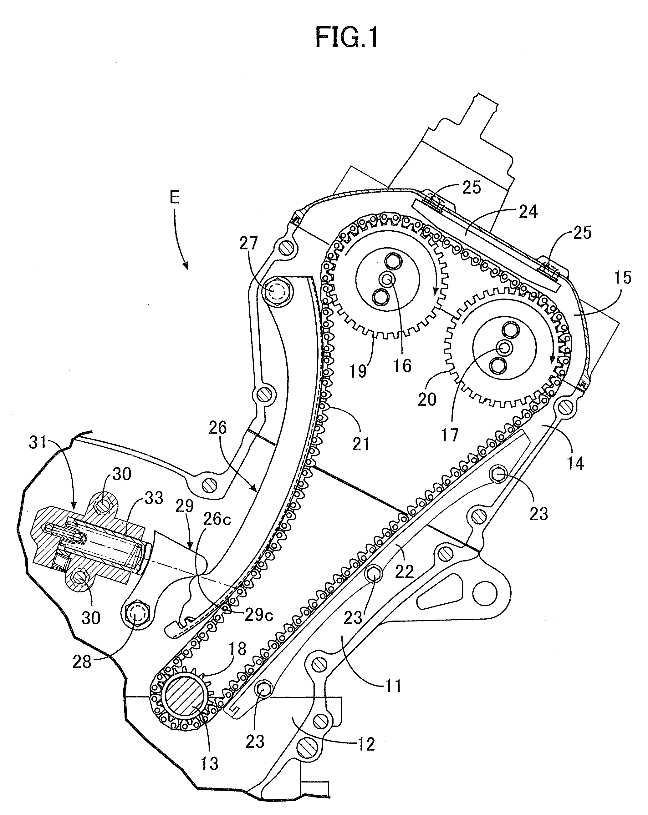 Chain tensioner device