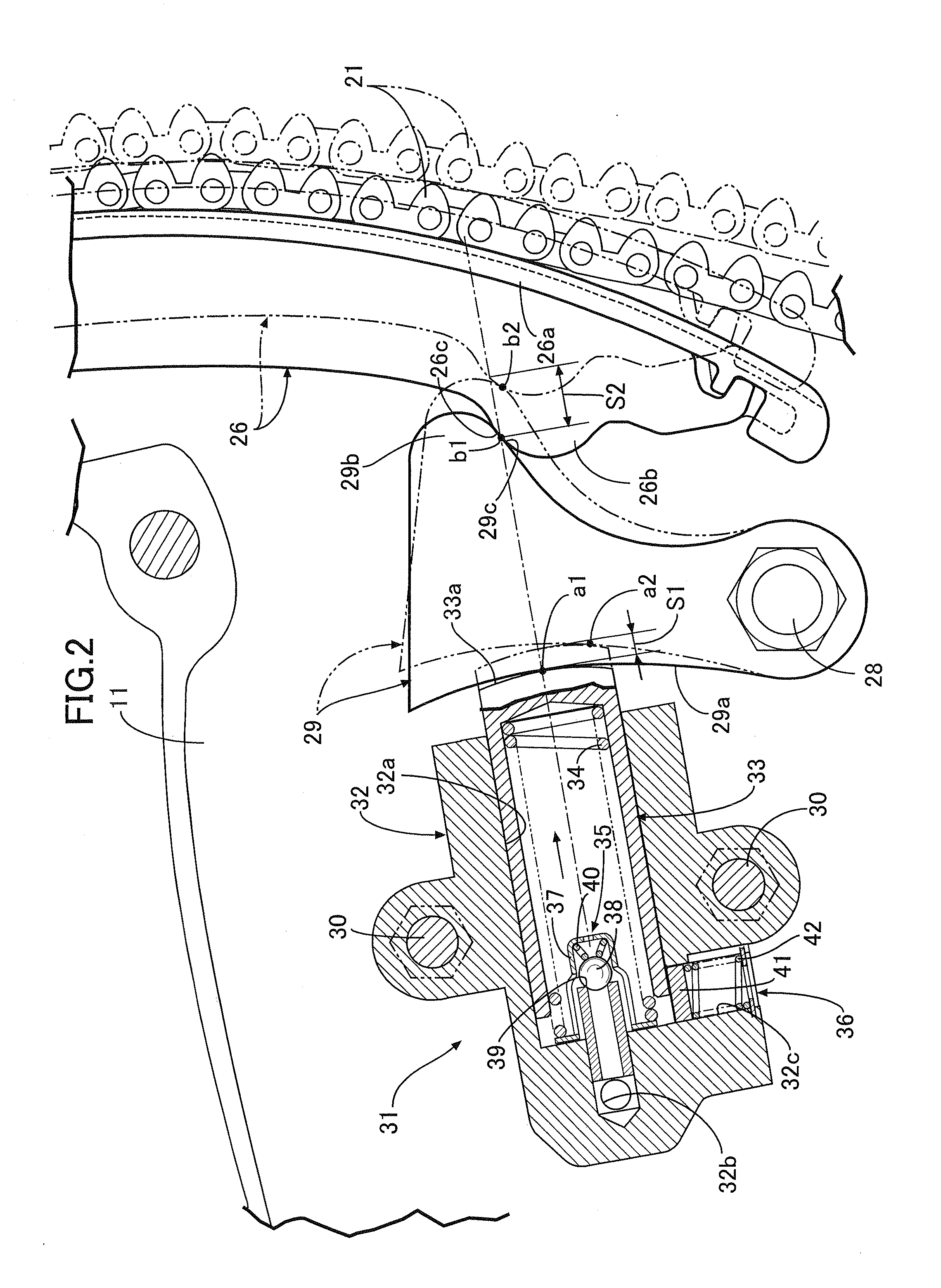 Chain tensioner device