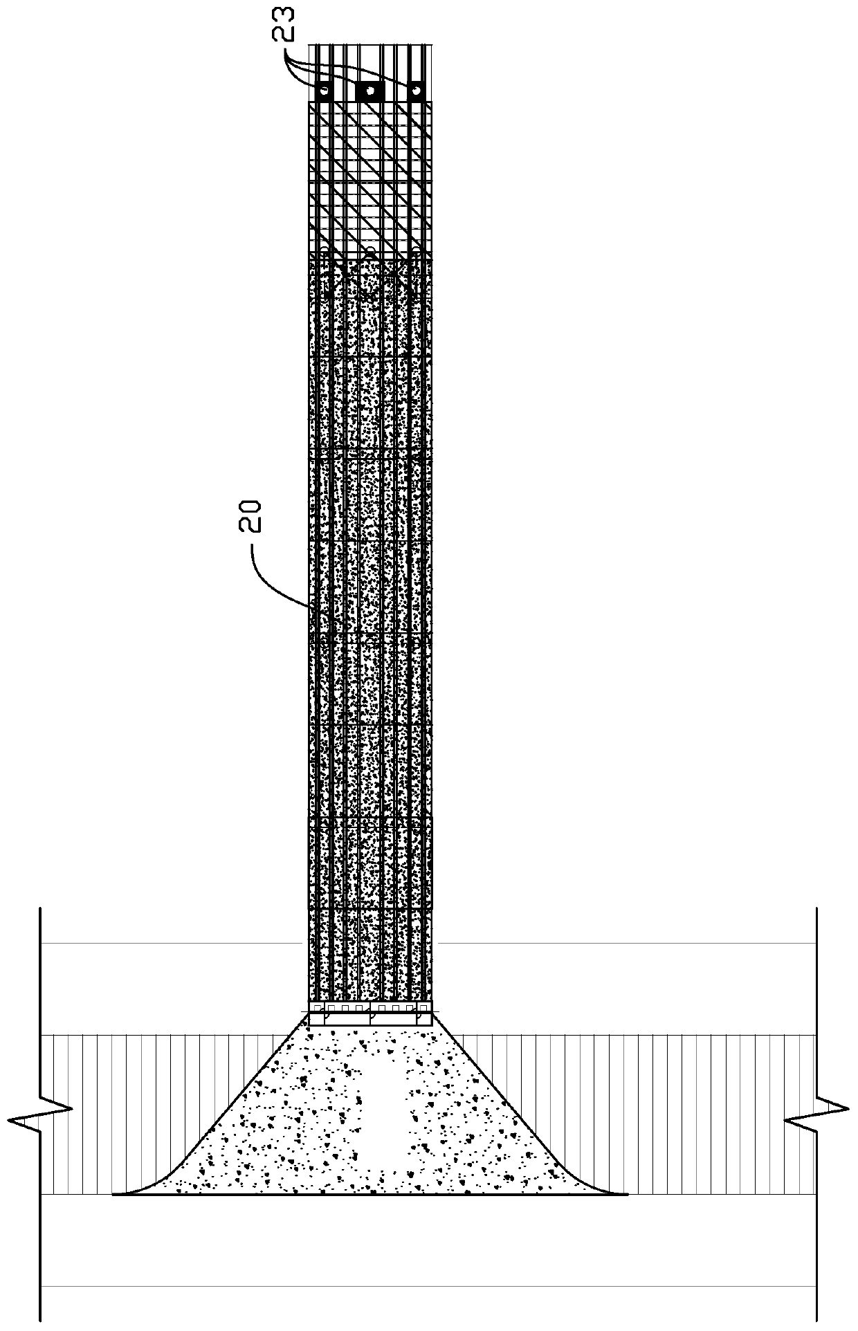 Trestle construction method for bare rock geology