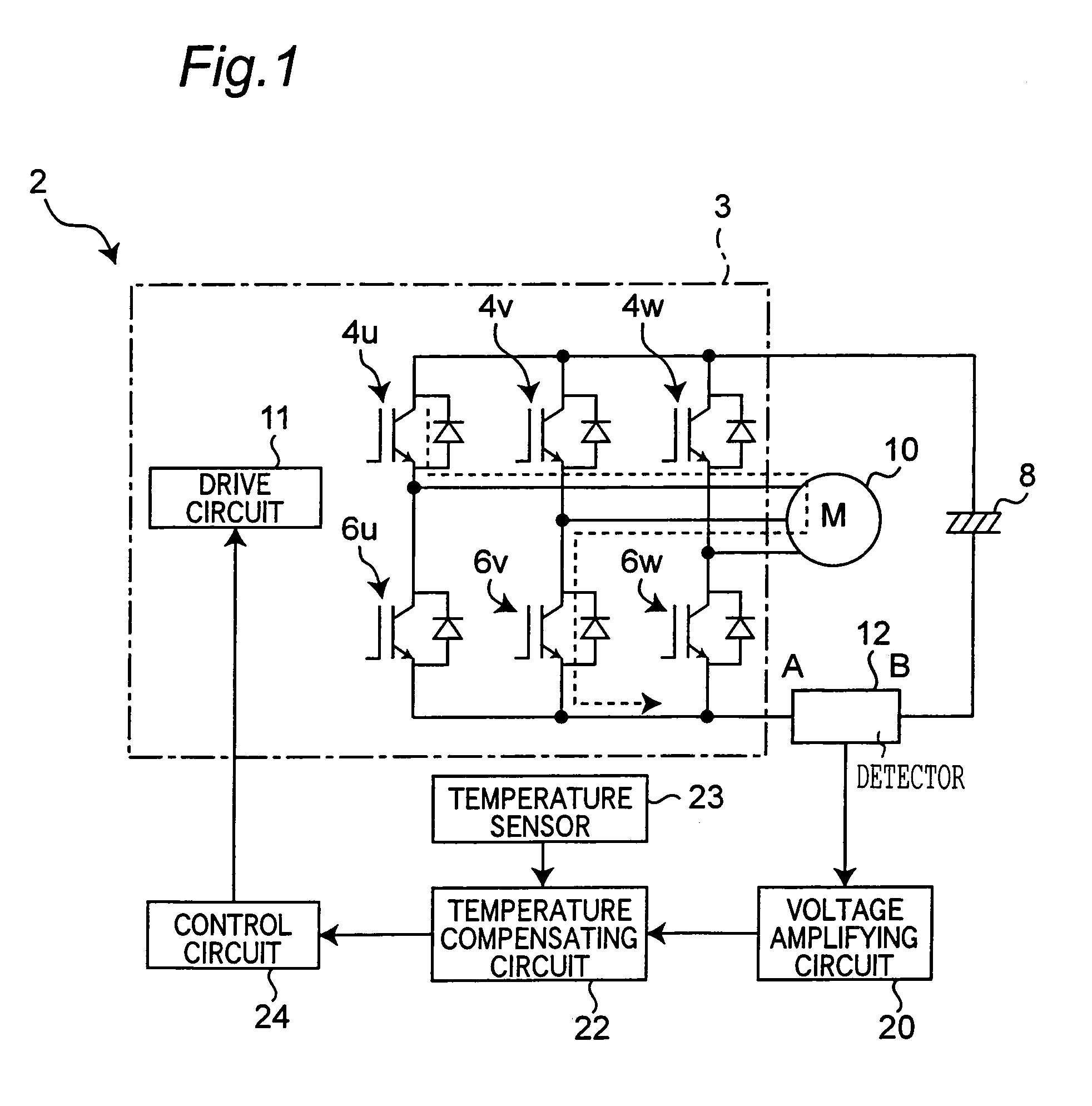 Power semiconductor module with detector for detecting main circuit current through power semiconductor element