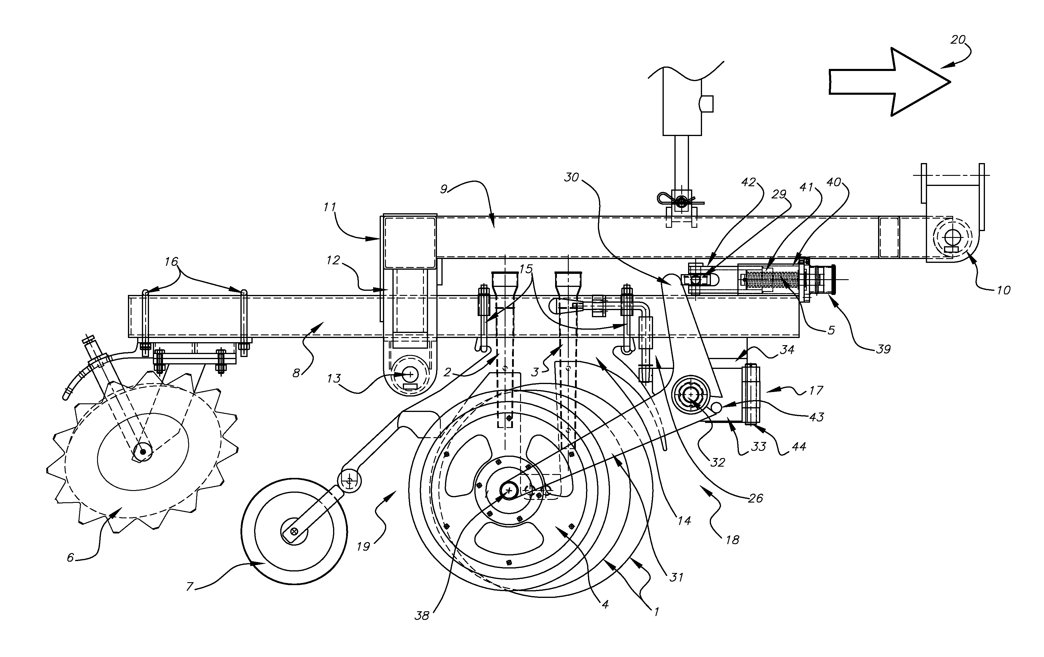 Seeding assembly in grain seeding machines