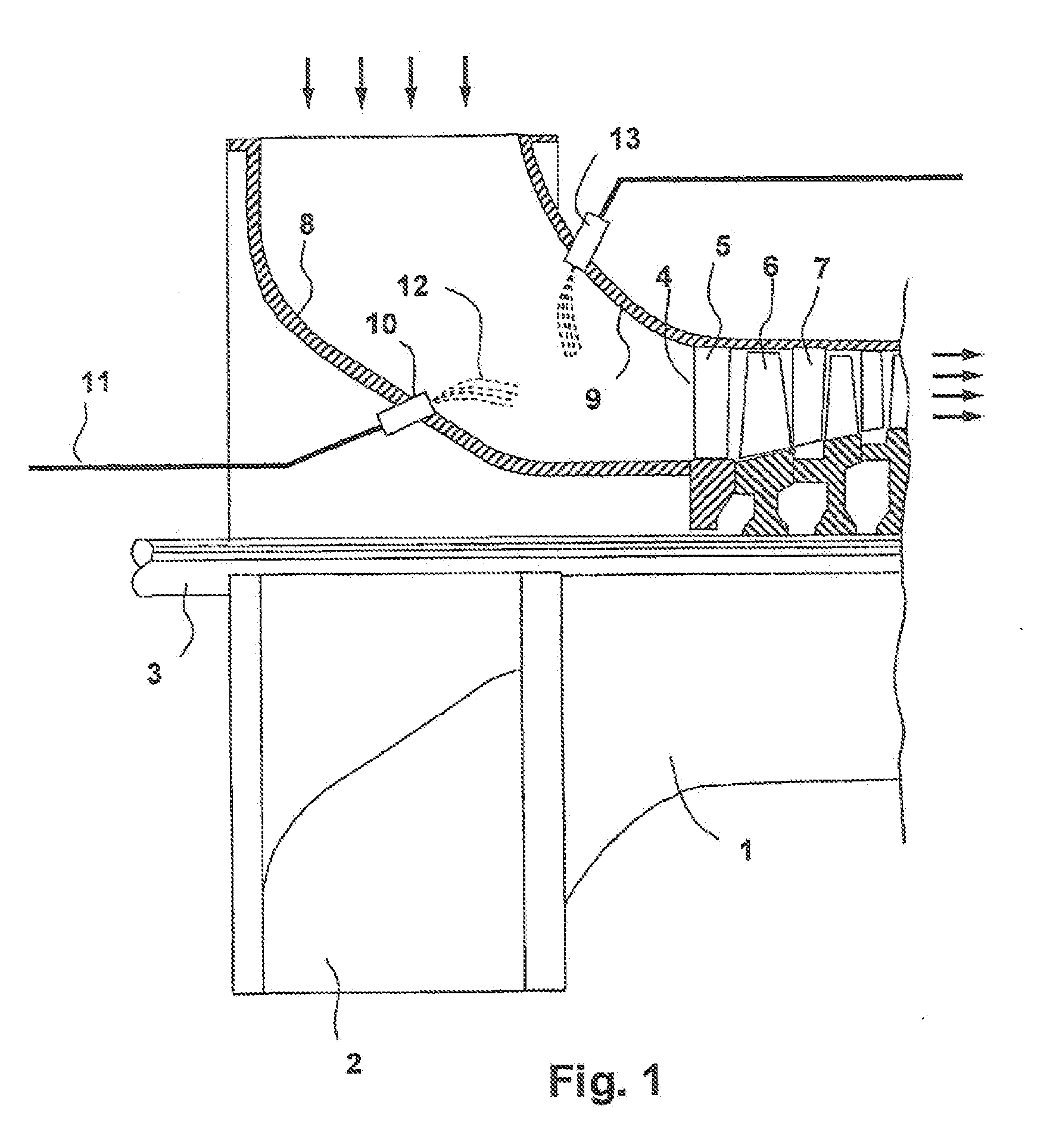 Nozzle and method for washing gas turbine compressors