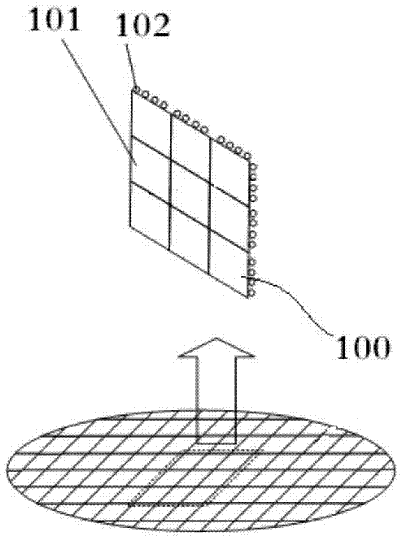 Array shooting module group structure and production method thereof