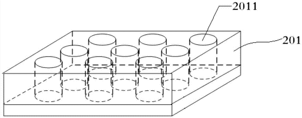 Array shooting module group structure and production method thereof