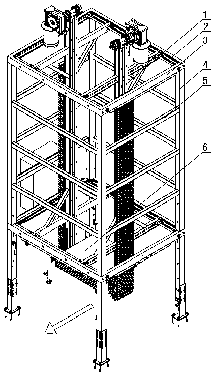 A tile lifting method for a tile temporary storage warehouse of a tile packaging line