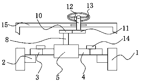 A wheel steering device for an aircraft tractor