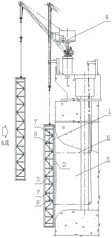 Gate water-stop dam face unevenness underwater measuring device and method