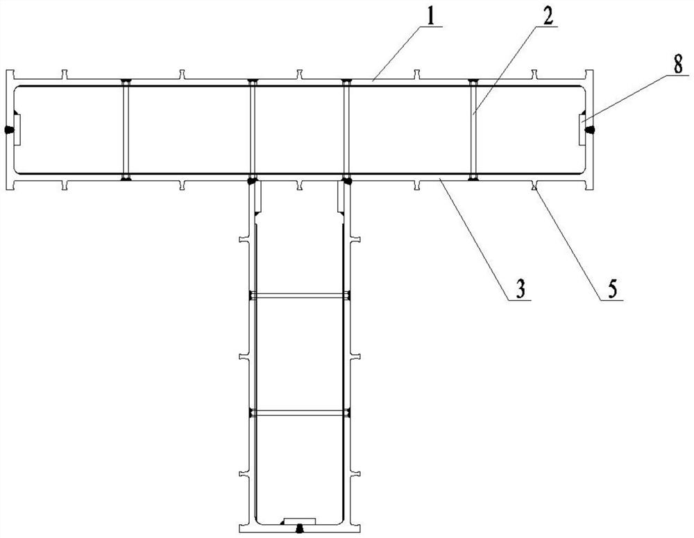 Hollow partition-plate-free wall-shaped column with ribs inside and outside