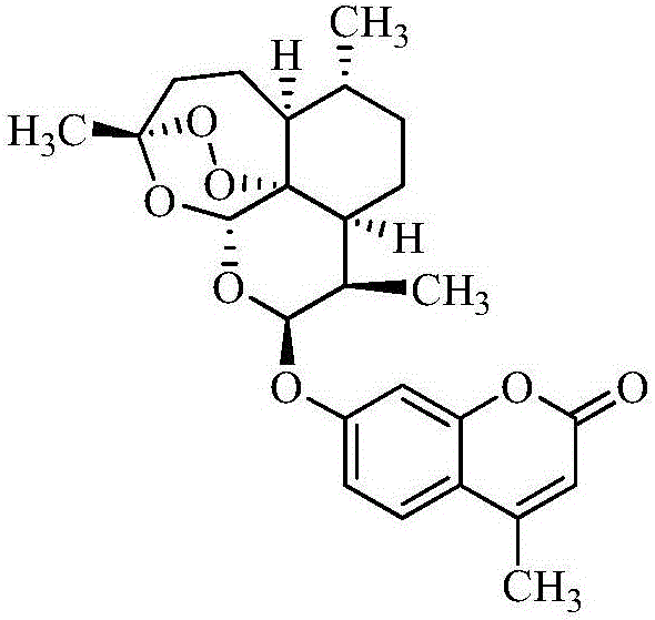 Artemisinin-coumarin heterozygous molecule, method for preparing same and application of artemisinin-coumarin heterozygous molecule