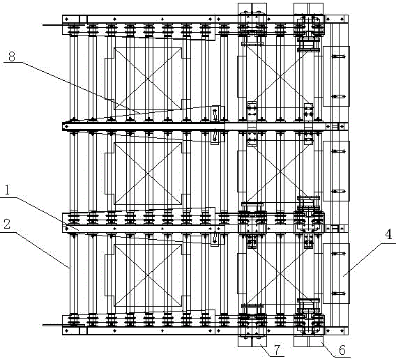 Multi-station automatic positioning device for oven material conveying