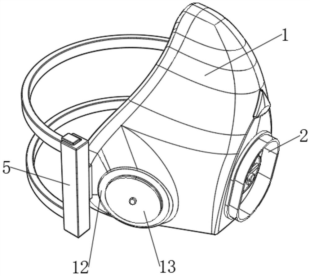 Anti-falling breathing mask for breathing of patient with chronic obstructive pulmonary disease