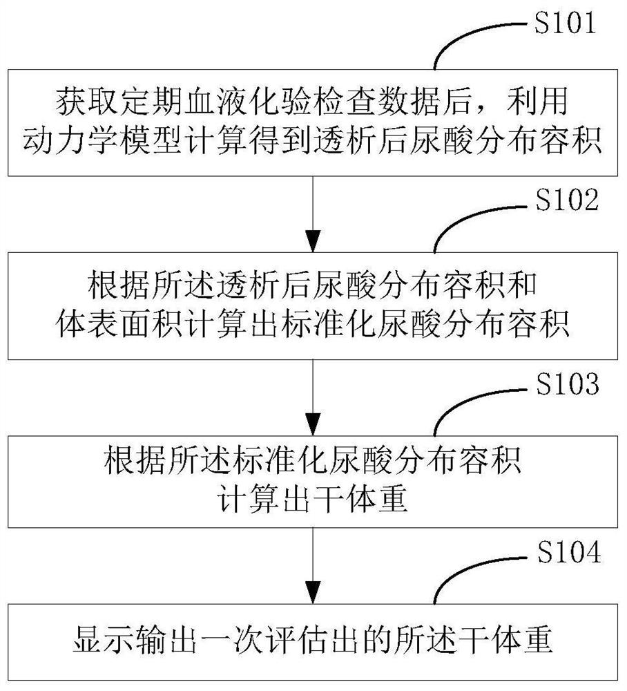 A dry weight assessment method and system based on a kinetic model