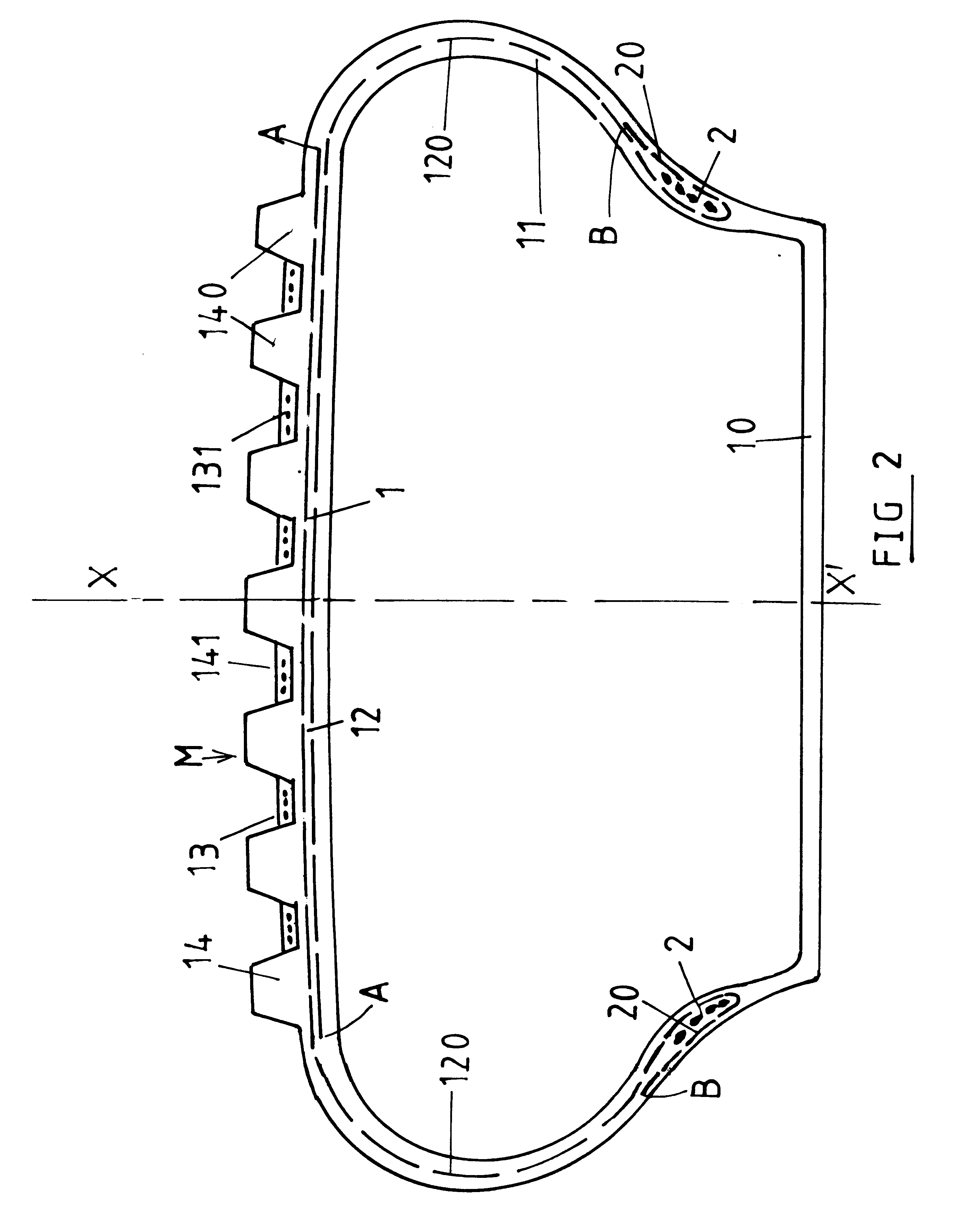 Supporting membrane for a tread