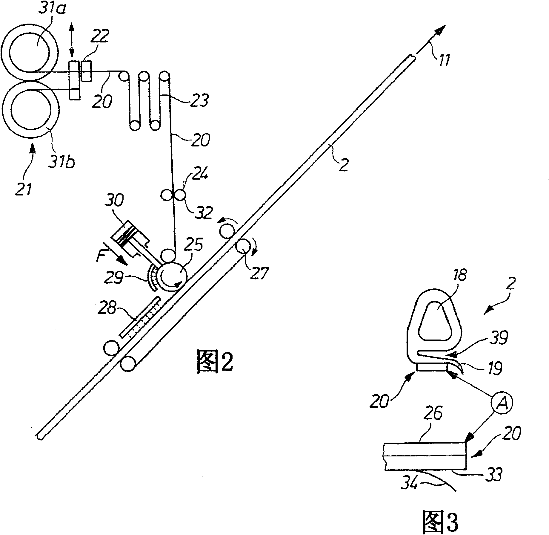 Method and device for attaching sealing profiles