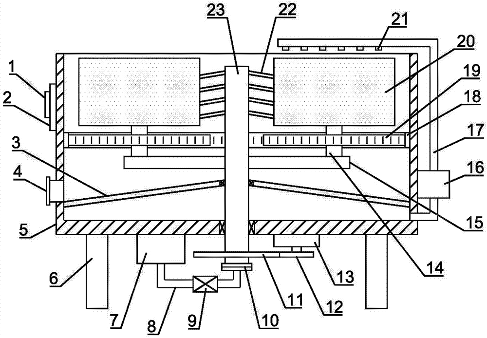 Self-rotating-type Lindera aggregata surface dirt removal device