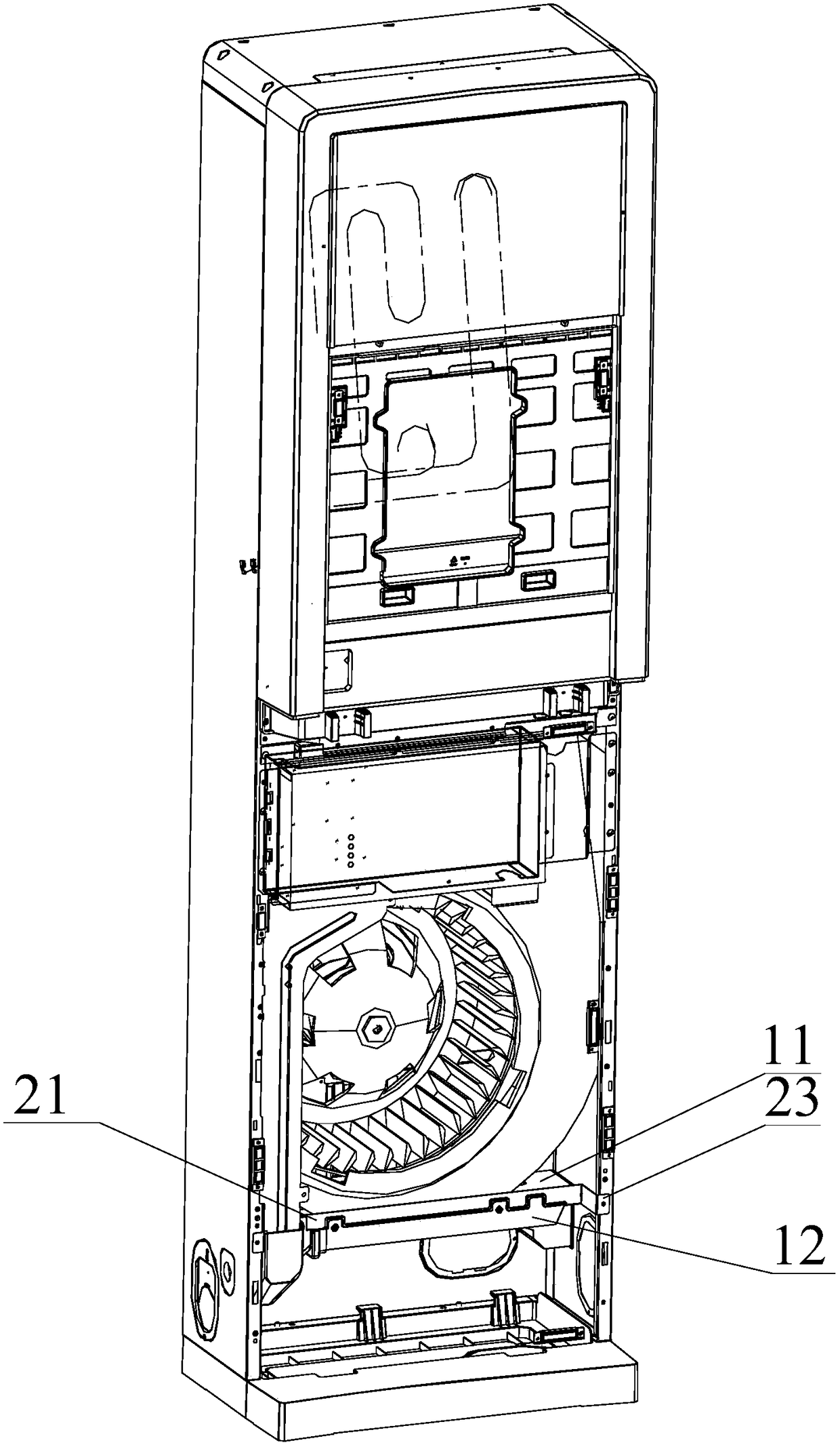 Anti-rodent structure of cabinet machine and air conditioner including the anti-rodent structure