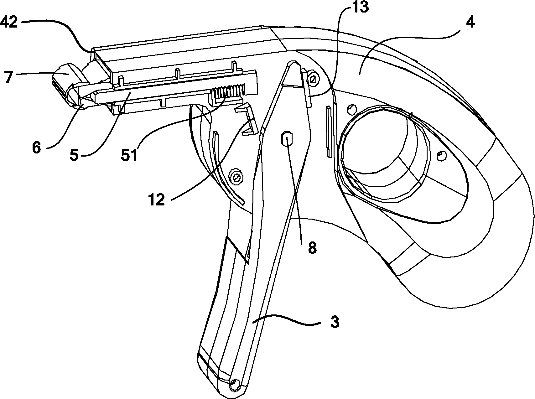 Launcher of gripper and gripper