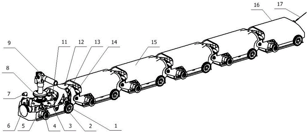 Reconnaissance type obstacle-surmounting machine snake