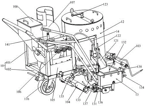 A vibrating marking machine