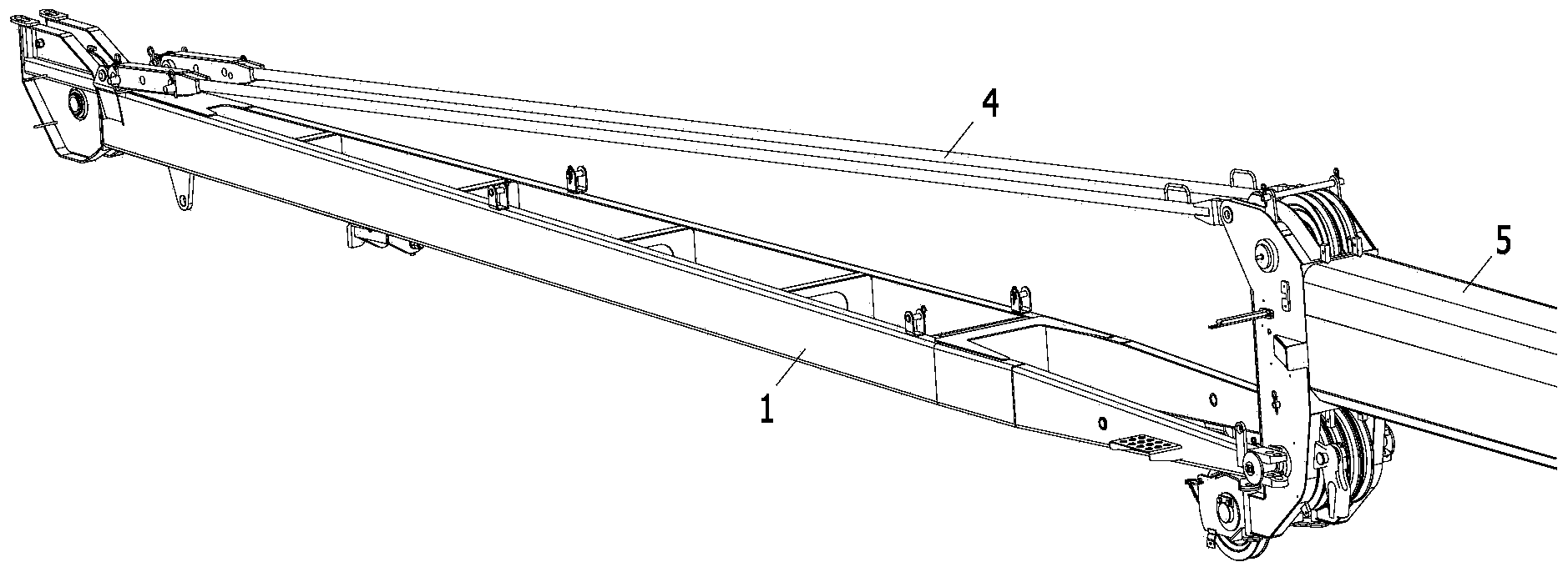 Folded boom and crane