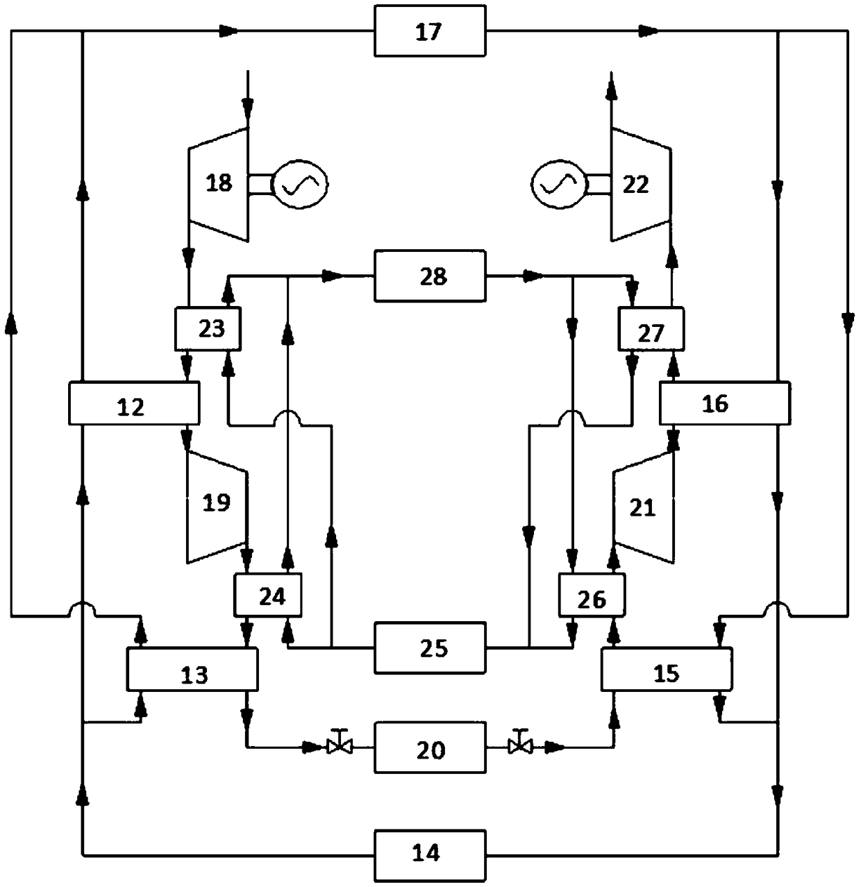 A high temperature compound regenerative adiabatic compressed air energy storage system