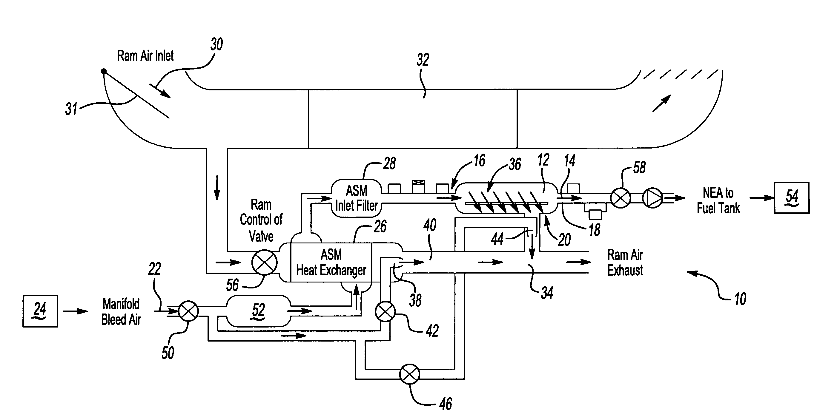 Ejector to reduce permeate backpressure of air separation module