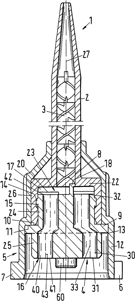 Intermediate piece for the connection of a storage container to a static mixer