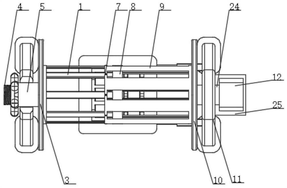 Winding device for warp knitting fabric production