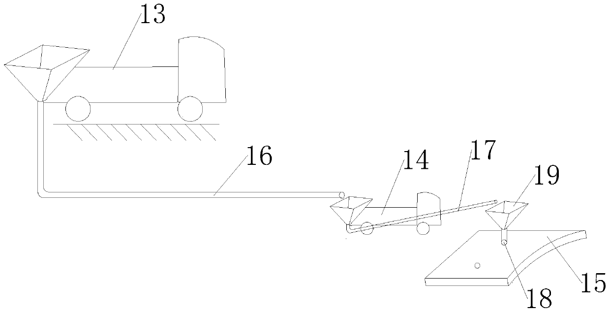 Subway plate type turnout self-compacting concrete pouring method and device