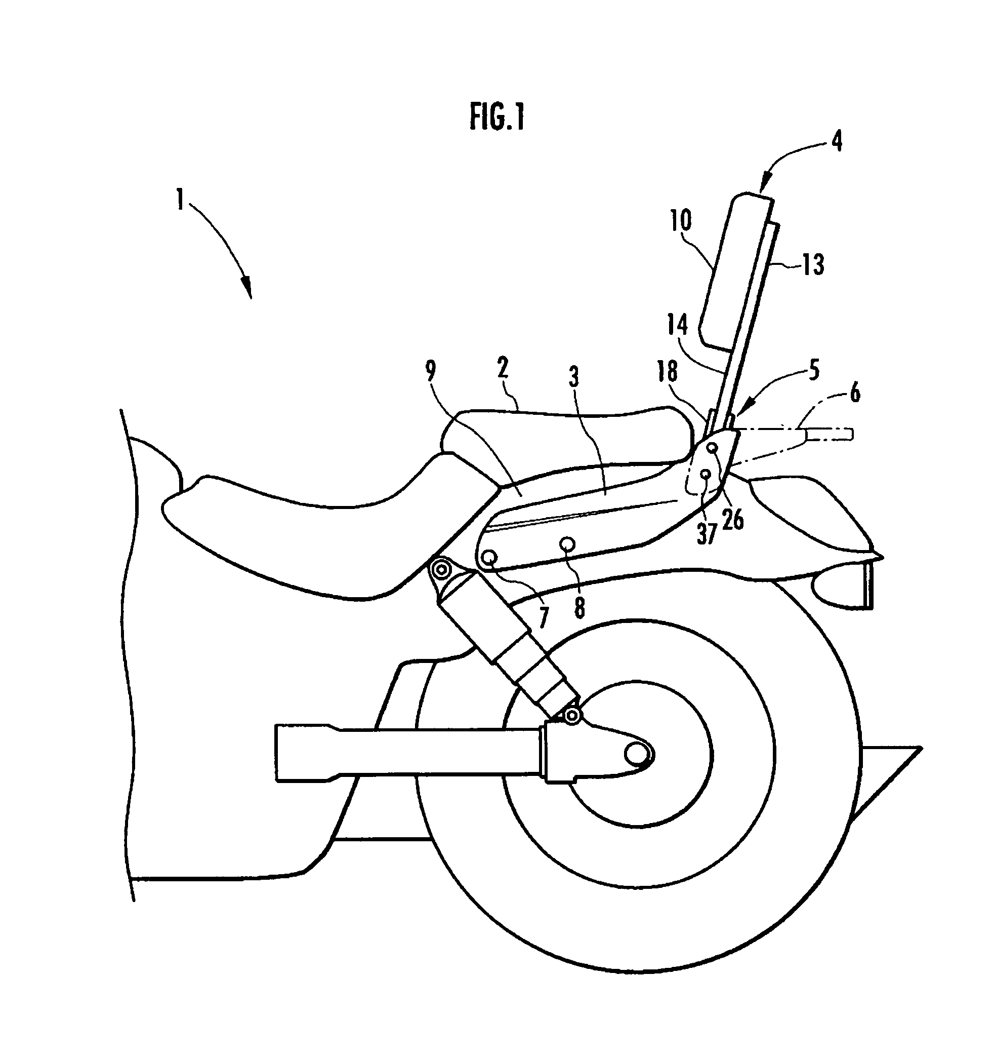 Backrest assembly for motorcycle