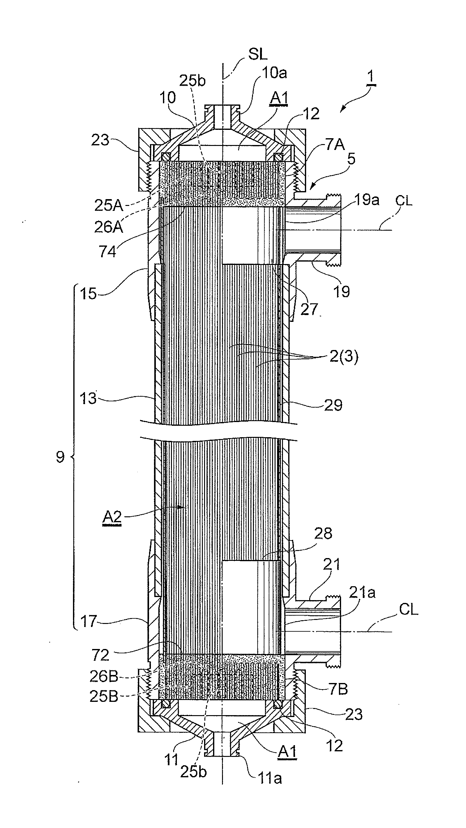 Hollow fiber membrane module and filtering method