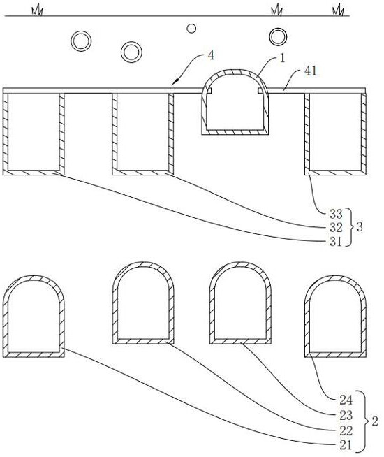 Ultra-shallow-buried shed cover underground excavation station construction method