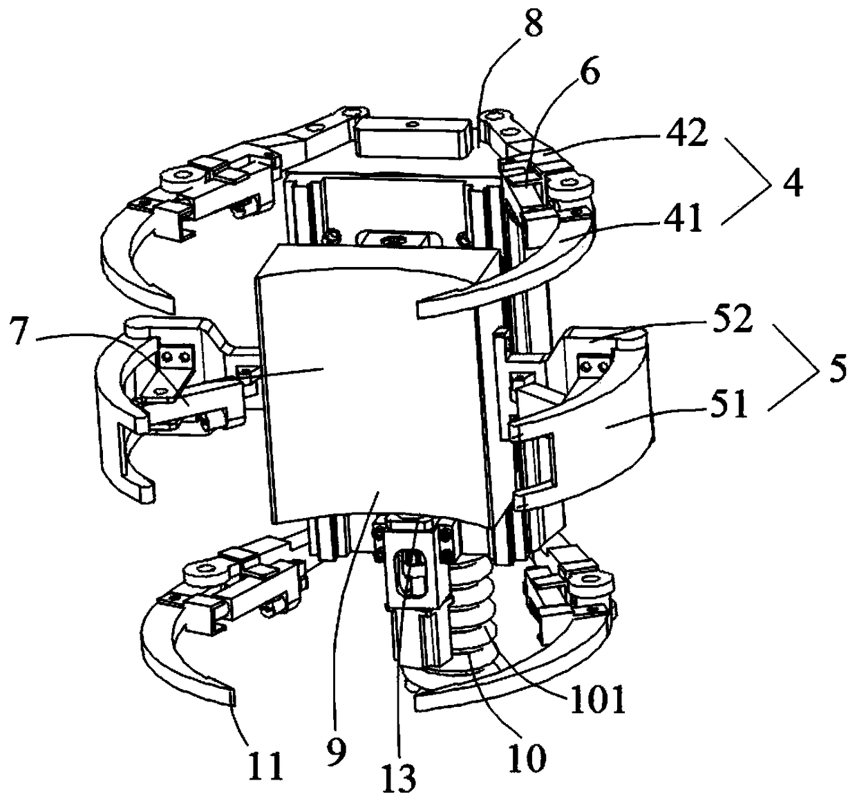 Bionic robot for columnar structure surface detection