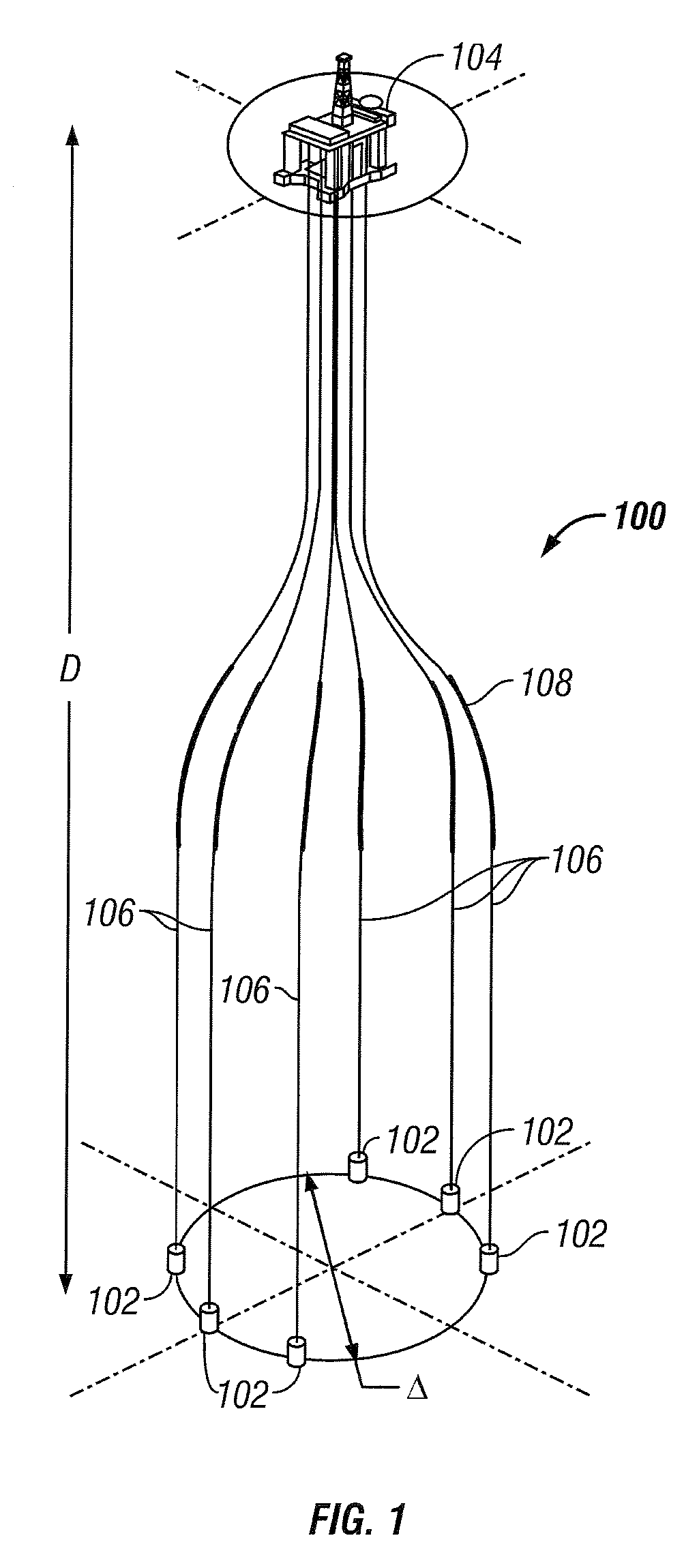 Dry tree subsea well communications apparatus and method using variable tension large offset risers