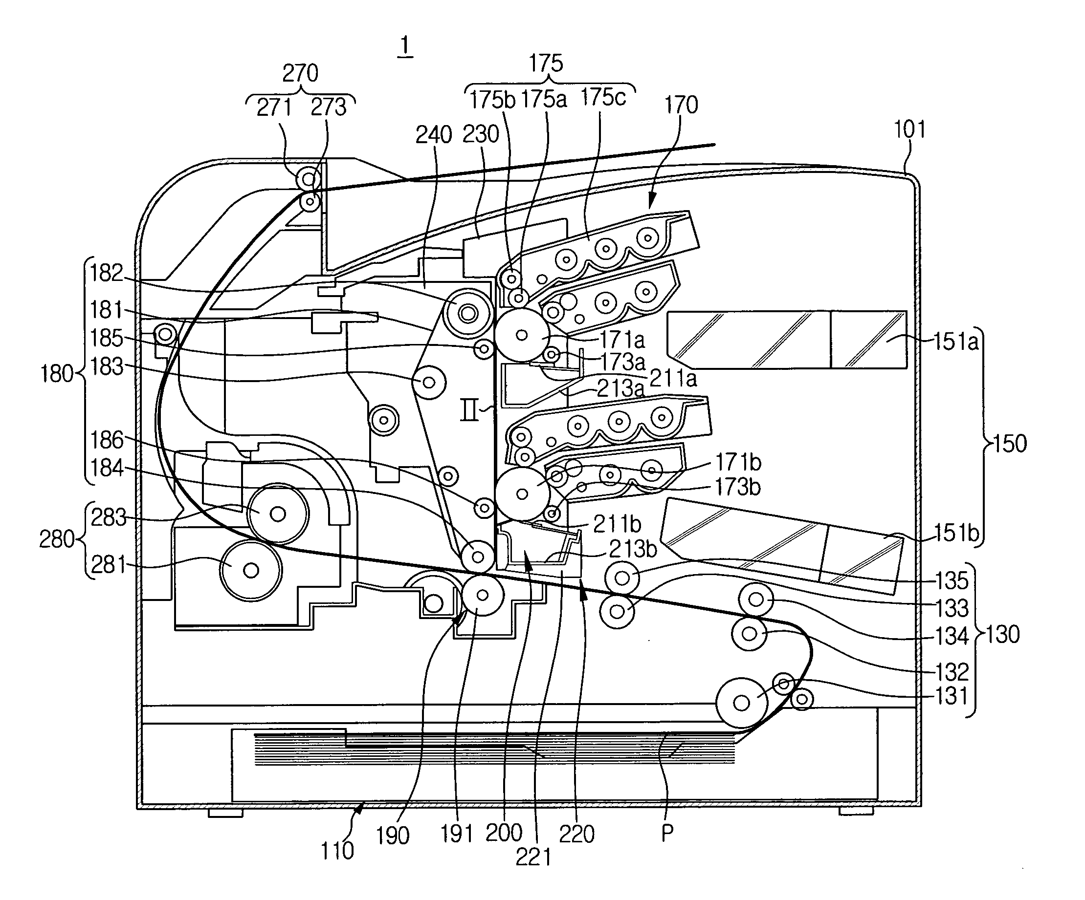 Image forming apparatus with printing medium guide