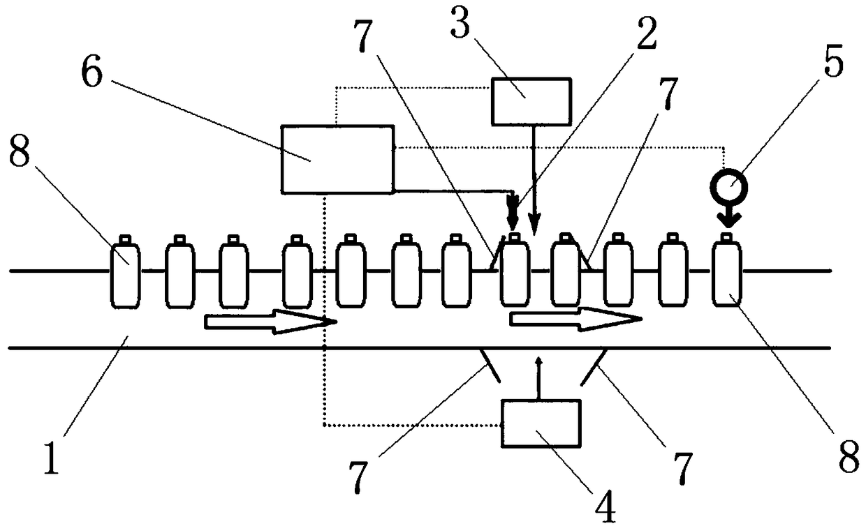 Device for detecting bottle labeling omission on production line