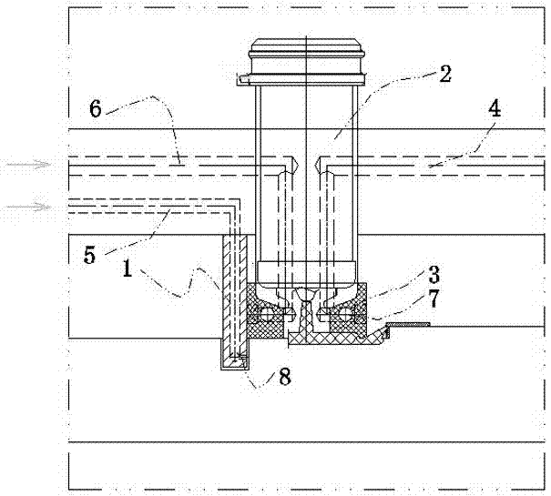 Anti-drawing and quick-break device at the glue inlet point of the mold