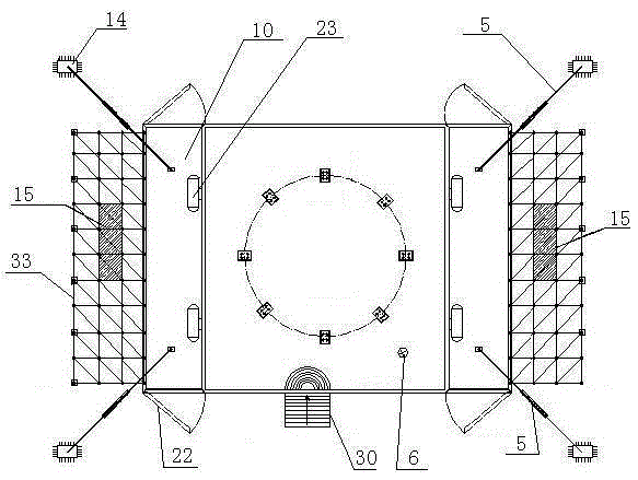 Lifting type water floating split green building structure system and construction method